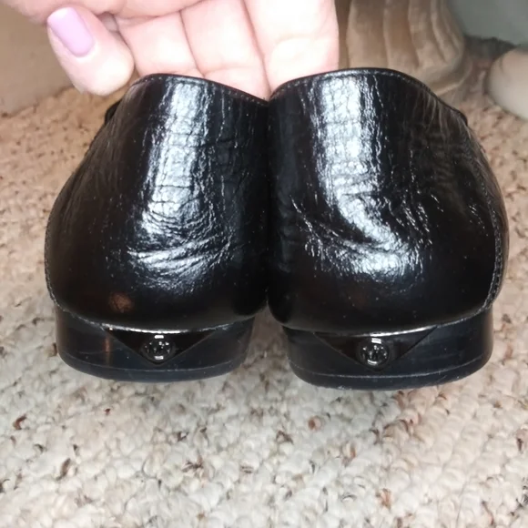 Michael Kors Lena Black Almond Toed Foldable Heel, Slip-On Loafers - Picture 4 of 9